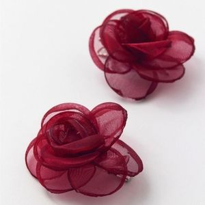 Urban Outfitters Rosette Hair Clip Set (Maroon/NWT)